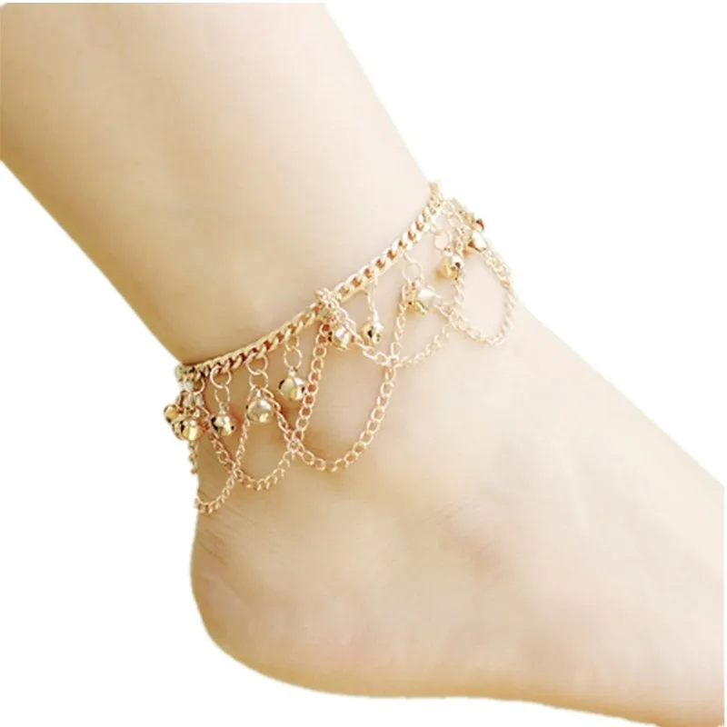 MSYOU Alloy Anklet Creative Feather Pendant Beach Foot Chain Jewelry Accessories for Girls