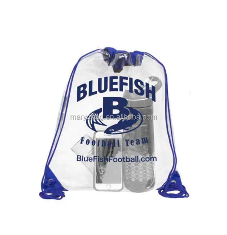 Show And Tell Clear Stadium PVC Backpack with printed logo