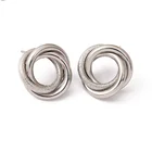 Metallic Frosted Glossy Gold And Silver C-shaped Earrings Popular Pattern 925 Silver Needles Earrings