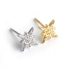Star Earrings Earring SKA Zircon Star S925 Pure Silver Stud Earrings Custom Women Earring