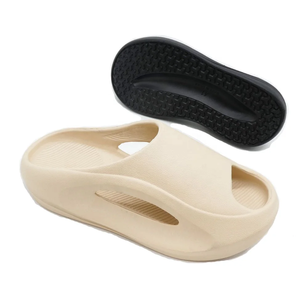 HEVA Slides Custom  logo solid color cushion home beach eva foam men sliders slippers  shoes for women men