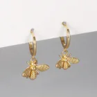 Earrings 14K 18K Gold Plated Jewelry 925 Sterling Silver Animal Bee Drop Earrings For Women