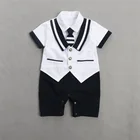 Baby Clothes High Quality Gentleman Baby Boy Clothes Bodysuit Rompers Short Sleeve Summer Jumpsuit