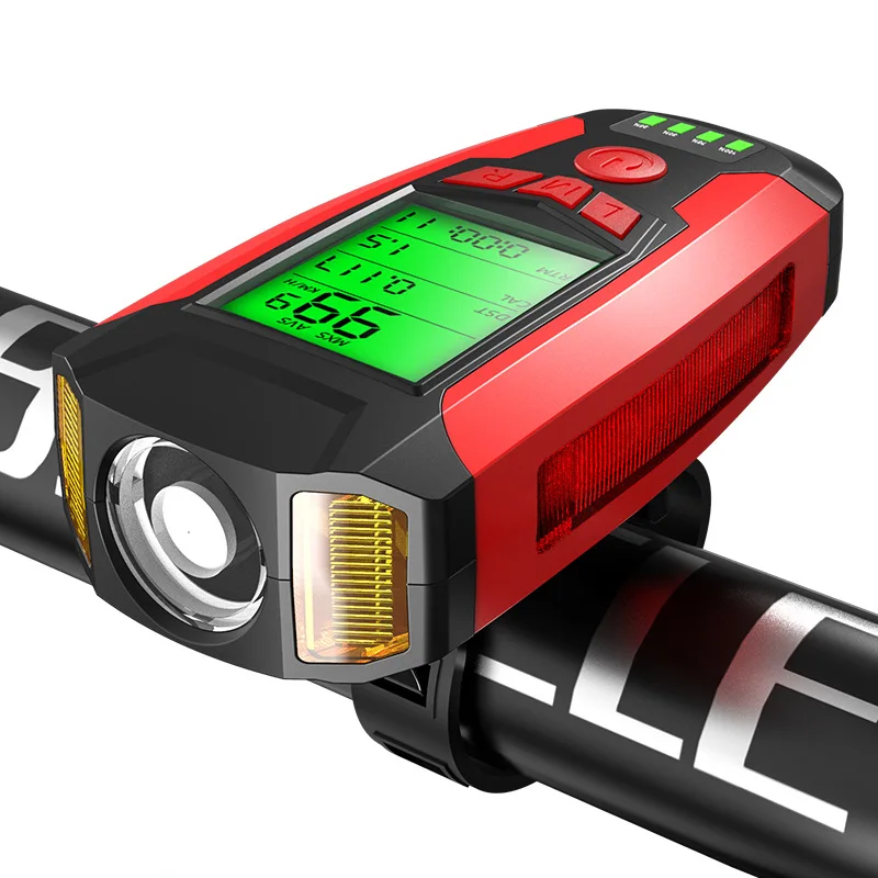 Waterproof Bicycle Horn Light Computer 