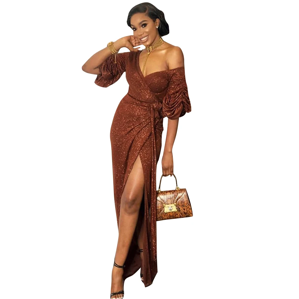 wrap evening dress