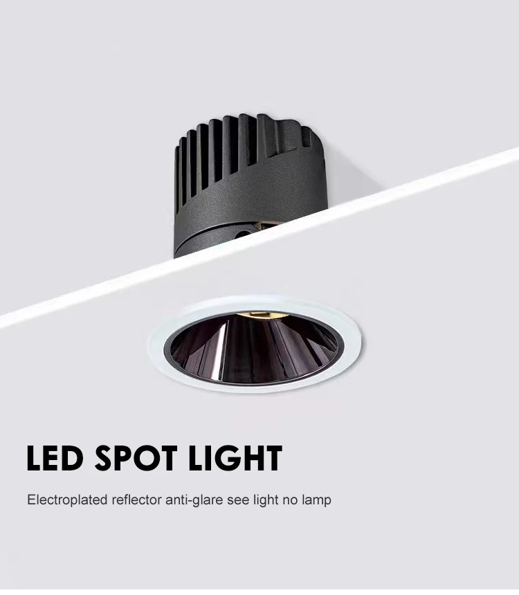 lc100 commercial embedded spotlight ceiling mounted hotel office corridor anti dazzle led downlight-0