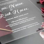 Floral Wedding Luxury Transparent Floral Pattern Acrylic Wedding Invitation Card