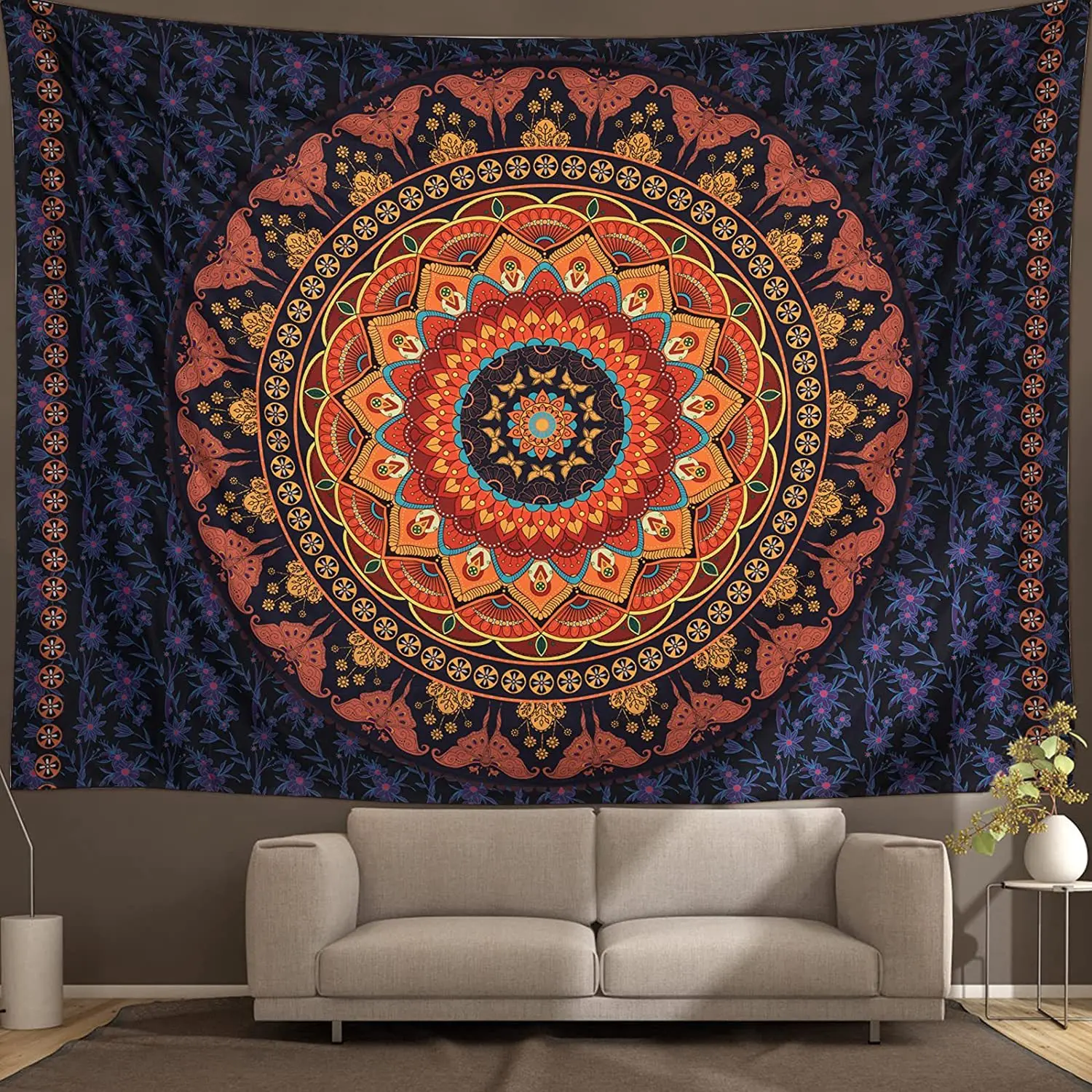 Mandala Polyester Tapestry Wall Hanging Carpet Throw Yoga Mat Home Bedroom Decor 