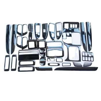 lc120 38Pcs Stainless steel interior kit For toyota prado 120 fj120 2003-2009 upgrade center contorls panel trim