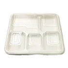 Paper Plates 5 Compartment Disposable Sugarcan Paper Plates Bagasse