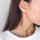 Pearl Earrings 4/6/8mm Pearl Studs Earrings For Women Minimalist Trendy Wholesale Elegant Pearl Jewelry