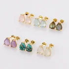 Earring Earrings SS219 Solid Sterling Silver Designer Aquamarine Stud Earring Moonstone Statement Earrings