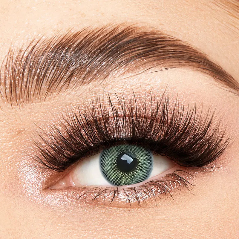 2022 Linagguo Fresh Lady Sun-kissed Girls green wholesale eye colored contact lenses color contact lens