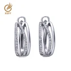 Hoop S925 Earings Hoops Fashion Design Rhodium Plated Sterling Silver Earring S925 Hoop Huggie With Zircon