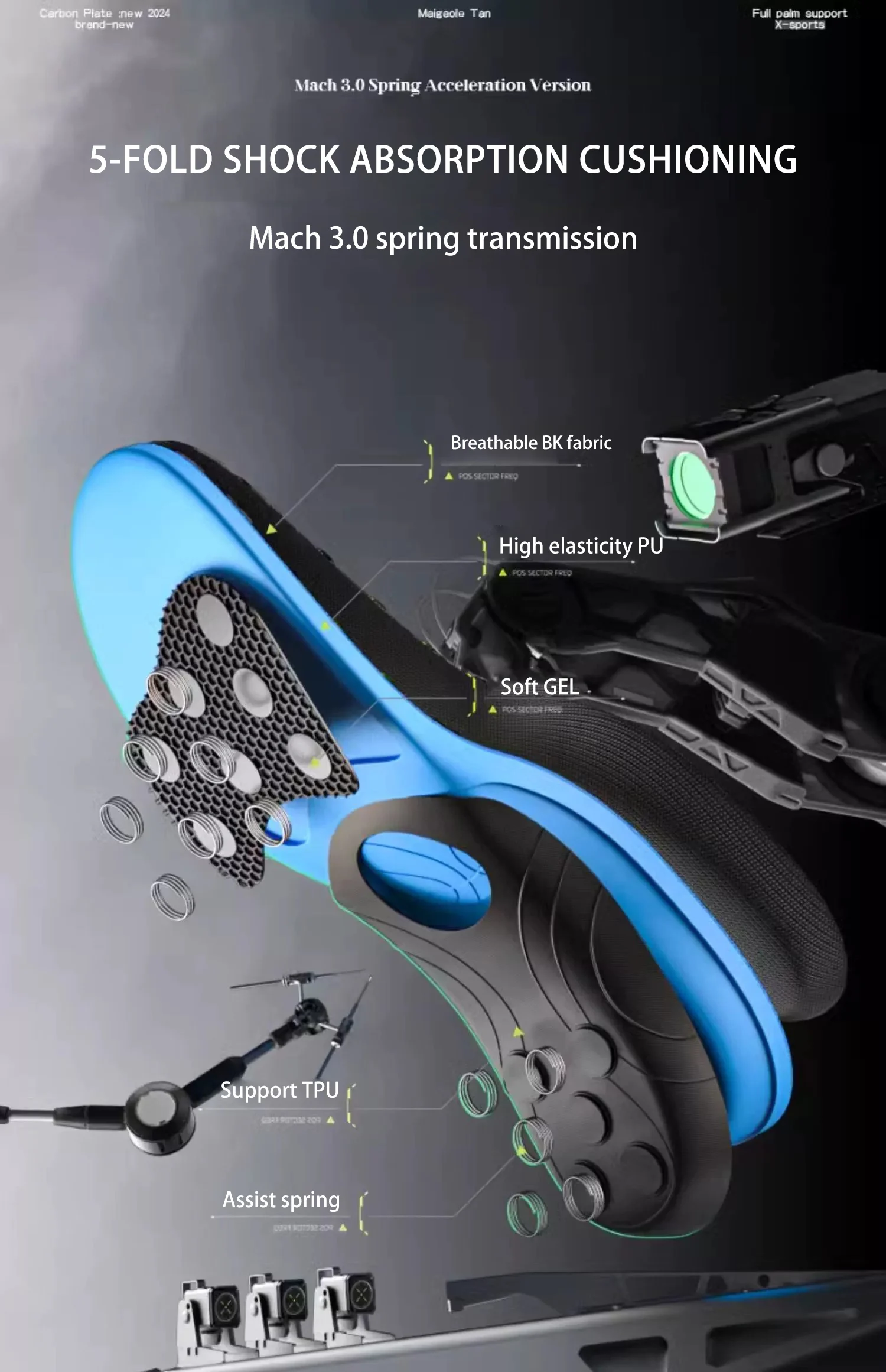 High Rebound Basketball Insoles with Spring Shock Absorption High Rebound Basketball Insoles with Spring Shock Absorption