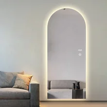 Smart Large Arch Mirror With Led Light Standing Floor Mirror Home Full Body Wall Full Length Mirror For Sale