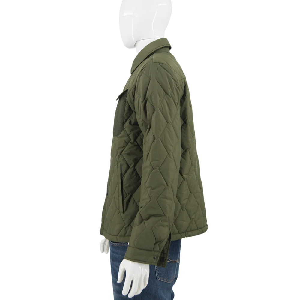 Wholesale Men's Quilted Jacket Vintage Workwear Retro Solid Loose Fit Turn-down Collar Warm Outdoor Coat supplier