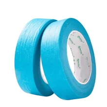 Hot Seller High Temperature Resistant Spray Rubber Adhesive Tape Crepe Paper Automotive Light Blue Painters Masking Tape
