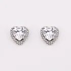 Stud Earrings Earrings Cubic Zirconia Earrings Heart Stud Earrings Double Titanium Stud Earrings Of Cubic Zirconia