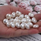Pearl 14mm White Color Natural Freshwater Pearl Bread Shape Cultured Loose Pearl