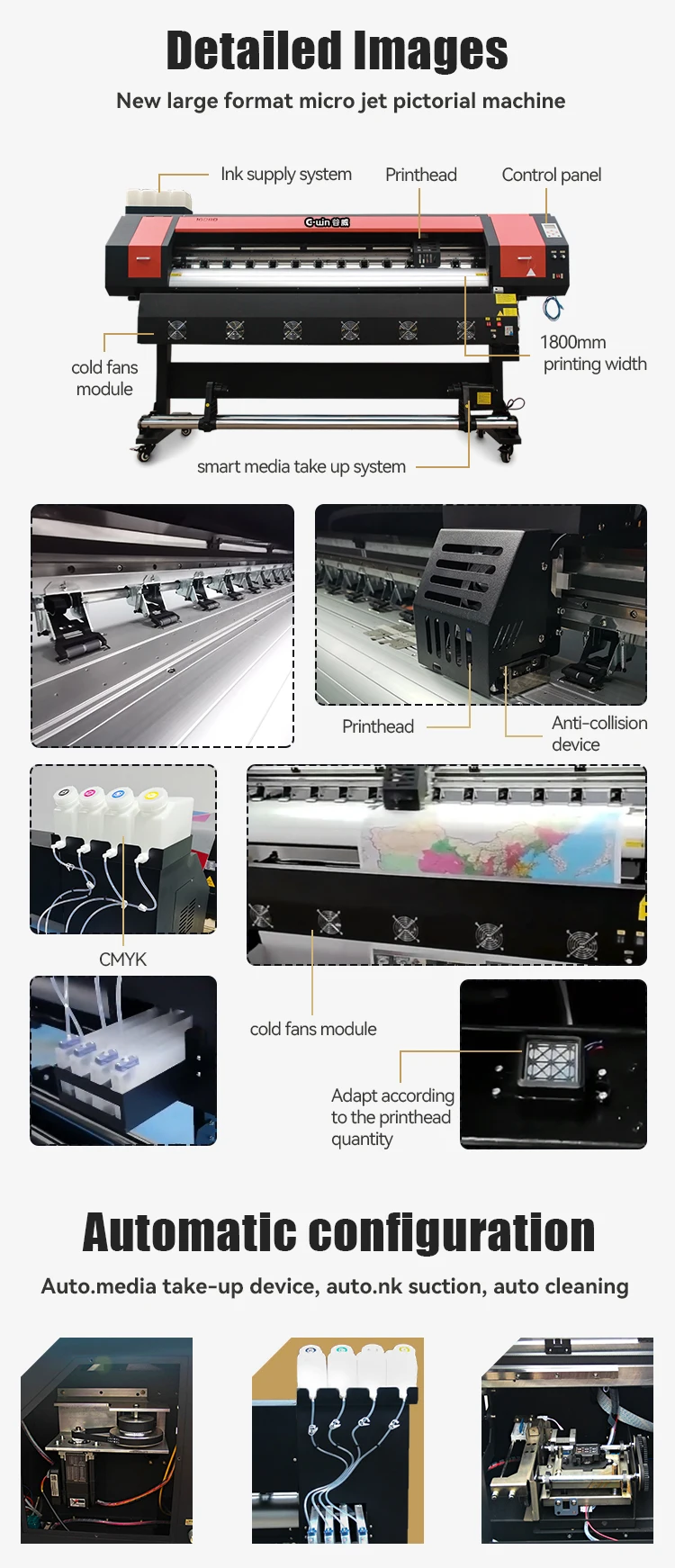 1 3m 1 6m 1 8m 6 Feet Xp600 Printhead Large Format Printer For Eco