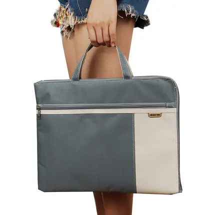 Fashion Water-Resistant Custom Large File Folder Organizer Document Holder Safe Case Canvas Zipper Handbag