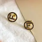 Earrings Drop Shipping Silver Needle Letter F Inlaid Diamond Earrings Simple Small Stud Earrings For Women
