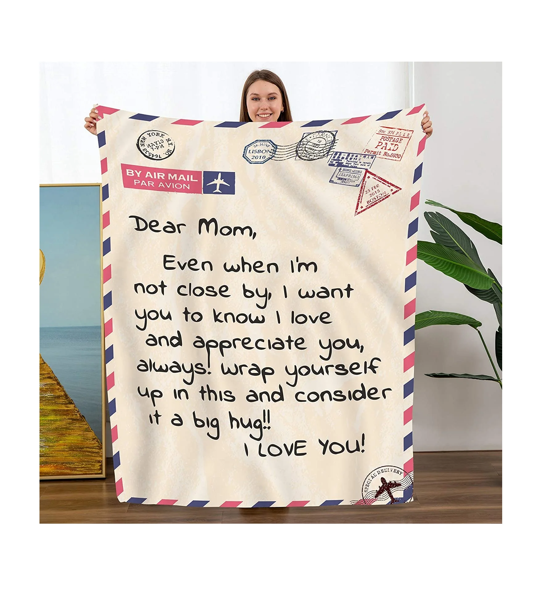 free sample personalized flannel blanket to my mom from daughter