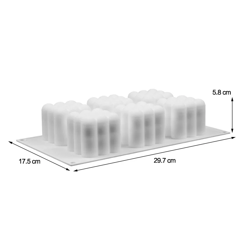 DIY 3D Cube Silicone Mousse Cake Mold 6 Cavity Desert Mold Cake Tray Handmade Candle Making Mold Reused Bakeware Tools