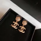 Earrings Gold Stud 2021 High Quality Fashion Style Cc Earrings Gold Palted Brass Stud Earrings With Cz