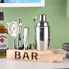 Cocktail Cocktail Shaker Bar Set KLP Stainless Steel Bar Set Custom Bartender Bar Kit Cocktail Shaker Set With Shelf