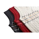 Women Vest V Neck Knitted Sleeveless Sweater Women Casual Wavy Lines Solid Color Twist Vest
