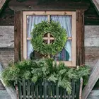 Green Wholesale Christmas Wreaths Green Plants Artificial Floral Wreath For Indoor Outdoor Decoration
