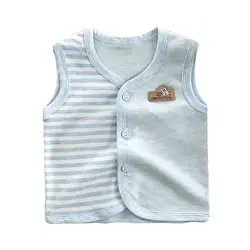 baby cartoon cotton vest boys and girls comfortable sleeveless buttons  casual vest thin clothes