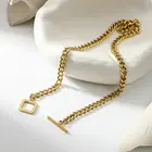 Chain Necklace 18K PVD Gold Plated Chunky Cuban Chain Necklace Jewelry 2021 Stainless Steel For Women
