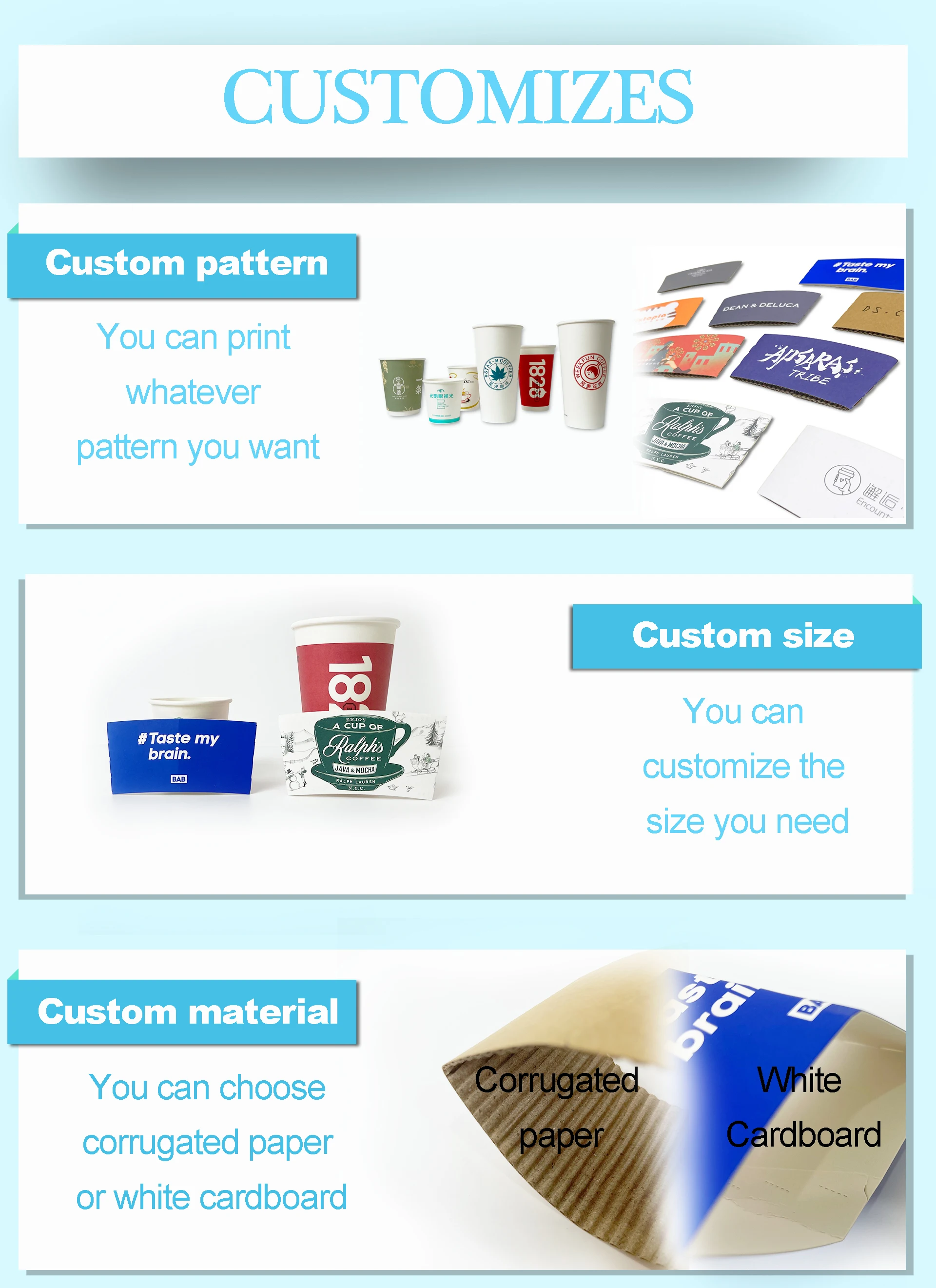 Wholesale paper cup carrier customized logo foldable cardboard 1/2/4 compartments disposable coffee tea paper cup holder