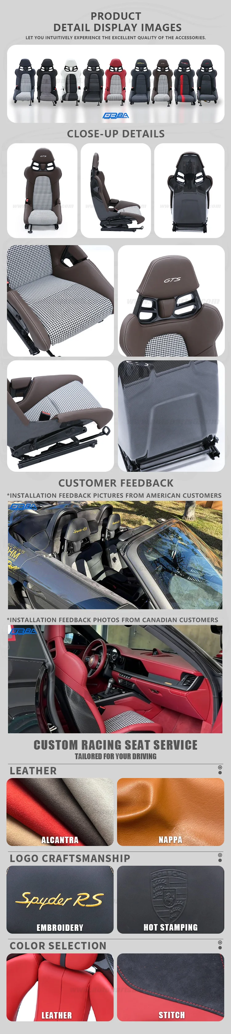 product factory price customizable car racing seats dry carbon fiber car seats for porsche boxster703567-3