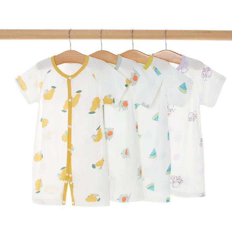 China High Quality Infant Clothes Supplier Overall Printing Baby Cotton Bodysuit Newborn Short Sleeve Onesie