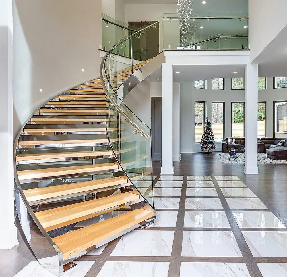 Modern Exterior Curved Wooden Staircase Handrail Machine - Buy Curved  Wooden Staircase Handrail Machine,Exterior Curved Staircase,Extra Large  Staircase Chandelier Product on Alibaba.com