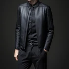 Leather Men Jacket High Quality Slim Fashion Faux PU Leather Coat Men Biker Motorcycle Jacket