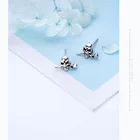 Skull Stud 925 Sterling Silver Simple Retro Vintage Ethnic Skull Rose Stud Earring Jewelry For Women