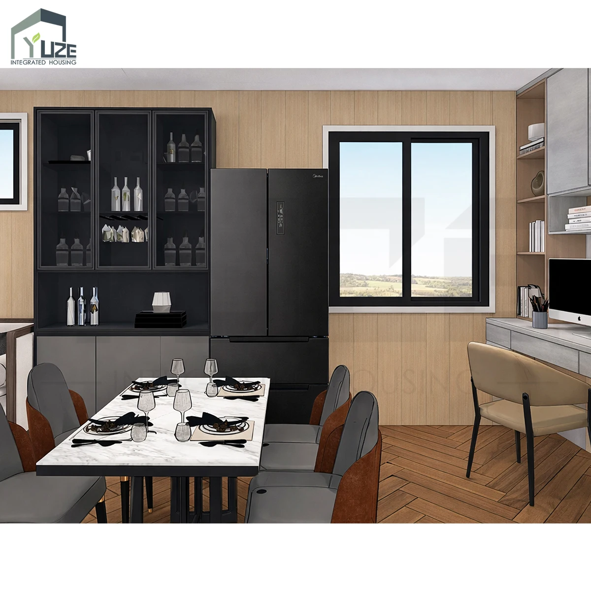 product modern design large size dual 40ft prefab 2 bedroom residential modular container house for living-5