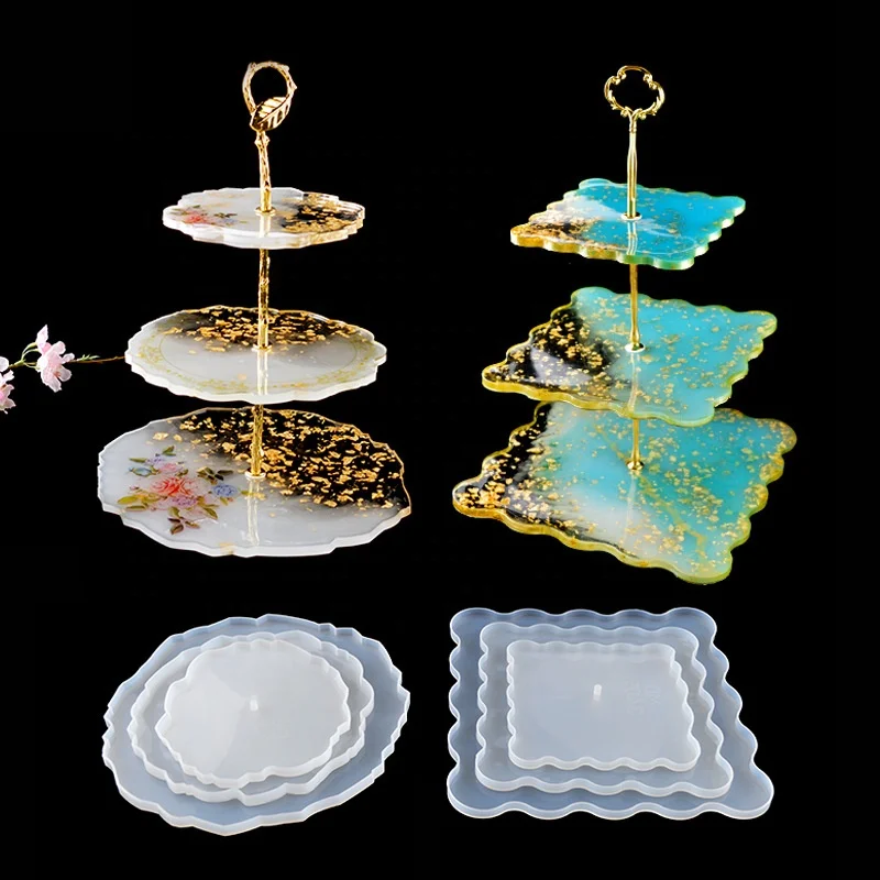 Sara-u DIY Crystal Epoxy Mould Irregular Coaster Cup Pad Mold Handmade Resin Molds