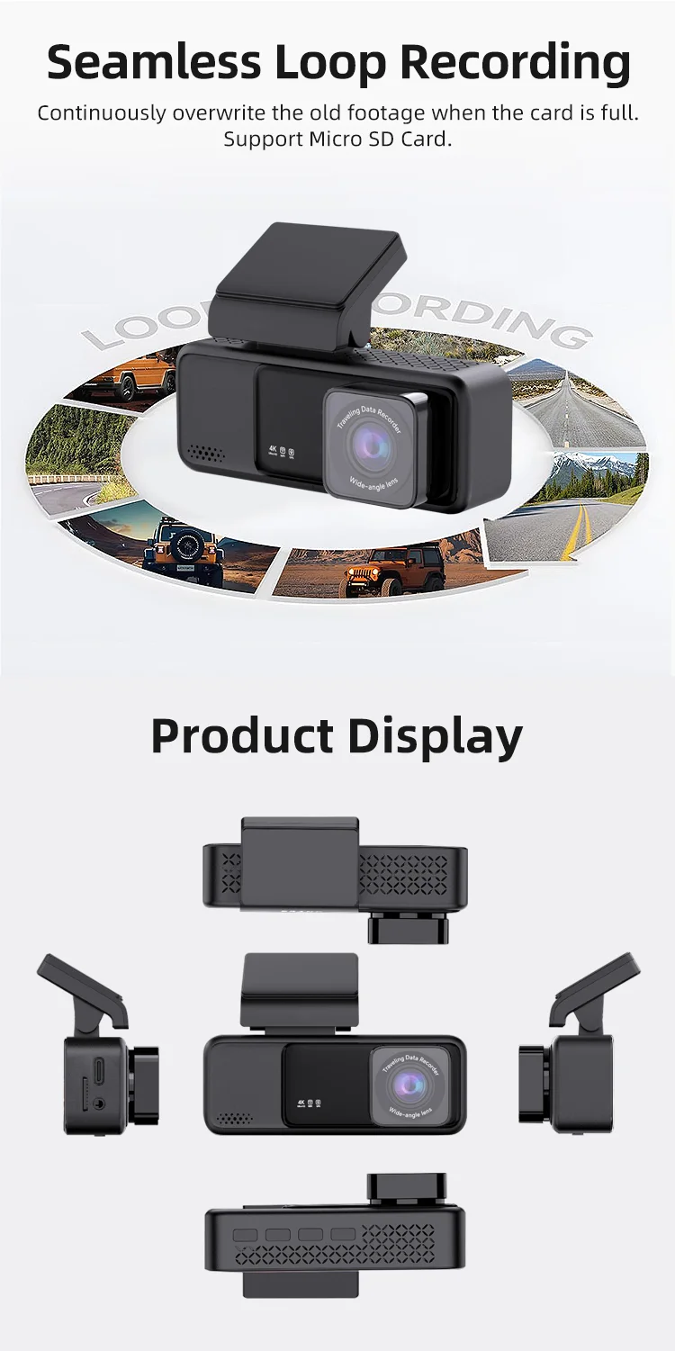 High-end AHD Dash Cam 4g Supported 2 Channel 3.2 Inch IPS LCD with Real 2K+1080P Black Box Must-have Accessory for New Car manufacture