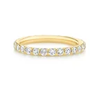 Band Eternity Ring Silver 925 Rings Custom Jewelry 925 Sterling Silver Minimalist Full Cubic Zirconia Band Eternity Ring