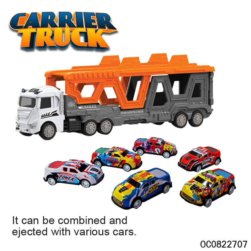 Toy trucks and trailers transport carrier  with mini alloy toy car for kids