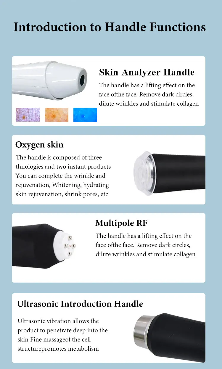4-in-1 Oxygen Facial Machine with RF, Ultrasonic & Skin Analyzer 7 Upgrade your clinic with a 4-in-1 oxygen facial machine featuring RF lifting, ultrasonic deep cleansing, and AI skin analysis. Ideal for professional skincare treatments, skin rejuvenation, and personalized facial solutions. 4-in-1 Oxygen Facial Machine with RF, Ultrasonic & Skin Analyzer