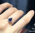 Blue Sapphire Ring Sapphire Classic Princess Diana Style 18K Platinum Sri Lanka Royal Blue Sapphire Ring