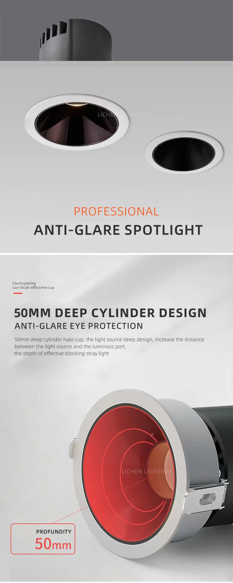 lc10222 hot sale round shopping mall aluminum 7w cob downlight recessed ceiling led spotlight-0