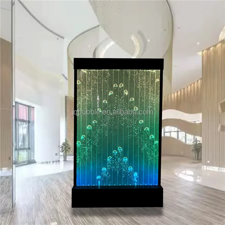 Custom Acrylic Bubble Wall Water Panel LED Light Manufacturer LED Acrylic Lighting Water Bubble Pillar Water Fountain